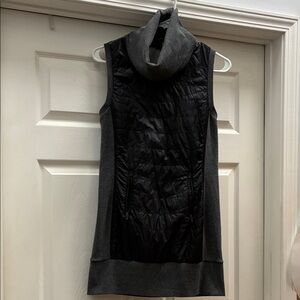 MPG Black and Gray Sleeveless Cowl Neck Sweater